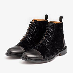 TAFT | The Jack Boot in Black Velour – Velvet Boots NEW